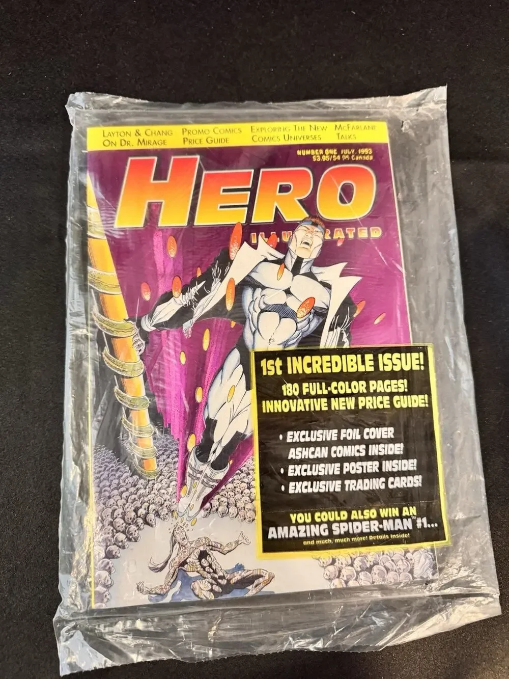Hero Illustrated #1 July 1993 Sealed Polybag Jurassic Park Card DS9 Poster Comic